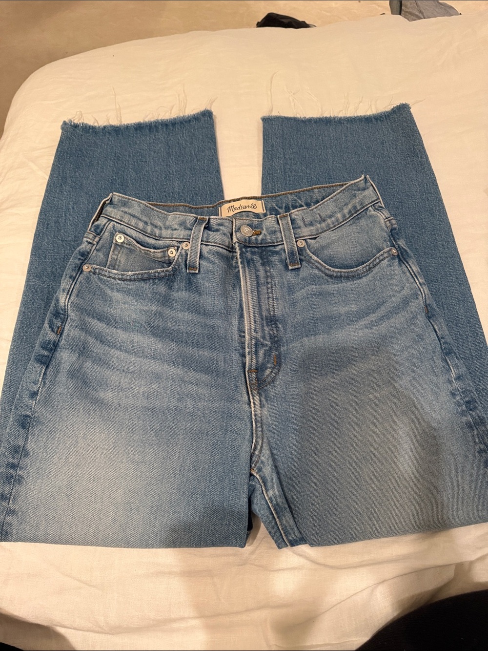 Madewell perfect vintage High-Rise wide leg Crop Jeans in Light Blue Wash